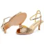 Sexy Gold Rhinestone Summer Evening Party Womens Sandals 2024 Ankle Strap 6 cm Stiletto Heels Open / Peep Toe Sandals High Heels