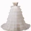 Charmant Blanche Perlage Perle Appliques Volants en Cascade Robe De Soirée 2023 Princesse Bretelles Spaghetti Sans Manches Dos Nu Train De Balayage Soirée Robe De Ceremonie