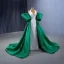 High-end Vintage / Retro Dark Green Prom Dresses 2023 A-Line / Princess Halter Sleeveless Backless Court Train Prom Formal Dresses