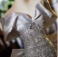 Fashion Sparkly Gradient-Color Beading Sequins Evening Dresses  2024 Trumpet / Mermaid Off-The-Shoulder Short Sleeve Backless Bow Floor-Length / Long Evening Party Formal Dresses