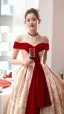 Chic / Beautiful Red Printing Prom Dresses 2023 A-Line / Princess Off-The-Shoulder Sleeveless Backless Floor-Length / Long Prom Formal Dresses