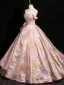 Mode Rougissant Rose Robe De Bal 2024 Robe Boule Bustier Sans Manches Dos Nu Longue Promo Robe De Ceremonie