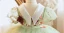 Lovely Sage Green Lace Flower Short Birthday Flower Girl Dresses 2024 Ball Gown Scoop Neck Puffy Short Sleeve Backless