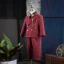 Burgundy 5-piece Plaid Long Sleeve Boys Wedding Suits 2022 Body Jewellery Coat Pants Shirt Tie Wedding
