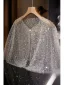 Sparkly White Handmade  Beading Sequins Prom shawl 2025