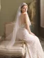 Vintage / Retro White Lace Flower 1 m Wedding Veils 2025 Tulle