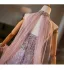 Fashion Blushing Pink Glitter Rhinestone Sequins Prom Dresses 2025 A-Line / Princess High Neck Sleeveless Backless Floor-Length / Long Tulle Prom Formal Dresses