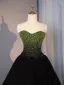 Sexy Black Beading Sequins Prom Dresses 2024 A-Line / Princess Sweetheart Sleeveless Backless Floor-Length / Long Formal Dresses