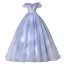 Elegant Sky Blue Pearl Rhinestone Lace Flower Prom Dresses 2022 Ball Gown Off-The-Shoulder Sleeveless Backless Floor-Length / Long Prom Formal Dresses