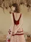 Chic / Beautiful Burgundy Spotted Prom Dresses 2022 A-Line / Princess Square Neckline Sleeveless Bow Pearl Backless Floor-Length / Long Prom Formal Dresses