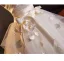 Edles Weiß Applikationen Schleife Stoffgürtel Brautkleider / Hochzeitskleider 2025 Ballkleid Bandeau Ärmellos Rückenfreies Lange Hochzeit