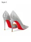 Charmant Argenté Soirée Escarpins 2026 Cuir 12 cm Talons Aiguilles À Bout Pointu Escarpins Talons Hauts