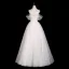 Simple Légère Blanche Perlage Perle En Dentelle Fleur Robe De Mariée 2025 Princesse De l'épaule Manches Courtes Dos Nu Longue Mariage