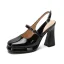 Elegant Black Casual Womens Shoes 2026 10 cm Thick Heels Round Toe High Heels