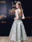 Sexy Vert Citron Robe De Soirée 2023 Princesse Bretelles Spaghetti Sans Manches Dos Nu Thé Longueur Soirée Robe De Ceremonie