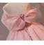Elegant Blushing Pink Flower Prom Dresses 2024 Ball Gown Off-The-Shoulder Short Sleeve Backless Sweep Train Prom Formal Dresses