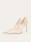 Elegante Witte Kant Bloem Bruidsschoenen 2025 Leer 10 cm Naaldhakken / Stiletto Spitse Neus Huwelijk Pumps Hoge Hakken