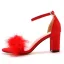 Charmant Schwarz Feder Abend Sandalen Damen 2026 Knöchelriemen 7 cm Stilettos Peeptoes Sandaletten Hochhackige