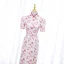 Charming Lace Flower White Cheongsam 2022 Trumpet / Mermaid High Neck Short Sleeve Backless Split Front Floor-Length / Long Evening Party Cheongsam / Qipao