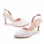Chic / Beautiful White Lace Flower Wedding Shoes 2023 9 cm Stiletto Heels Pointed Toe Wedding Sandals High Heels
