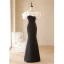 Sexy Black Evening Dresses 2023 Trumpet / Mermaid Ruffle Off-The-Shoulder Short Sleeve Backless Floor-Length / Long Evening Party Formal Dresses