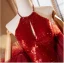 Fashion Red Sequins Evening Dresses 2024 Trumpet / Mermaid Halter Sleeveless Backless Floor-Length / Long Evening Party Formal Dresses