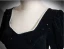 Elegant Black Glitter Prom Dresses 2024 A-Line / Princess Square Neckline Short Sleeve Backless Floor-Length / Long Formal Dresses