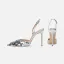 Sexy Purple Evening Party Sequins Womens Sandals 2024 10 cm Stiletto Heels Pointed Toe Sandals High Heels