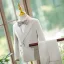 Grey White Long Sleeve Boys Wedding Suits 2025 Coat Pants Shirt Tie Wedding
