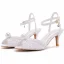 Charmant Blanche Perle Chaussure De Mariée 2023 6 cm Talons Aiguilles Bride Cheville Peep Toes / Bout Ouvert Mariage Sandales Talons Hauts