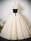 Flower Fairy Champagne Sequins Appliques Prom Dresses 2025 Ball Gown Strapless Sleeveless Backless Floor-Length / Long Formal Dresses