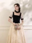 Bling Bling Black Sequins Prom Dresses 2024 A-Line / Princess Square Neckline Short Sleeve Backless Floor-Length / Long Prom Formal Dresses