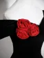 Fashion Black Velvet Appliques Evening Dresses 2025 A-Line / Princess Off-The-Shoulder Sleeveless Backless Floor-Length / Long Formal Dresses