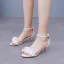 Simple Blanche Appliques Chaussure De Mariée 2024 Bride Cheville 5 cm Talons Aiguilles Peep Toes / Bout Ouvert Mariage Talons Hauts