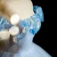 Elegant Sky Blue Lace Butterfly Prom Dresses 2023 Ball Gown Scoop Neck Ruffle Short Sleeve Backless Sequins Floor-Length / Long Prom Formal Dresses