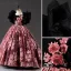 Vintage / Originale Bordeaux Paillettes En Dentelle Fleur Promo Robe Ceremonie Fille 2022 Robe Boule Encolure Dégagée Gonflée Manches Courtes Noeud Ceinture Tribunal Train Robe Ceremonie Fille