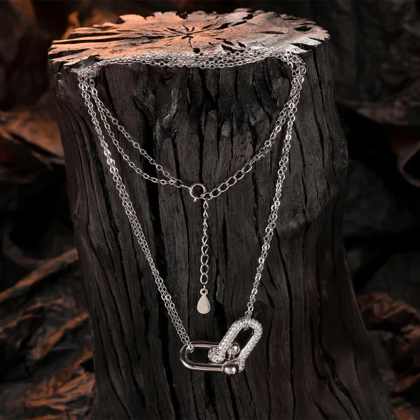 Fashion Silver Street Wear Cubic Zirconia Rhinestone Necklaces 2023 Accessories