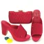 Chic / Beautiful Black Rhinestone Evening Party Womens Sandals Clutch Bags 2023 10 cm Thick Heels Open / Peep Toe Sandals High Heels Clutch Bags