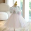 Chic / Beautiful Multi-Colors Birthday Flower Girl Dresses 2022 Ball Gown Scoop Neck Appliques Short Sleeve Short Flower Girl Dresses