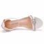Charmant Weiß Strass Brautschuhe 2022 Knöchelriemen 6 cm Keilabsatz Peeptoes Hochzeit Sandaletten