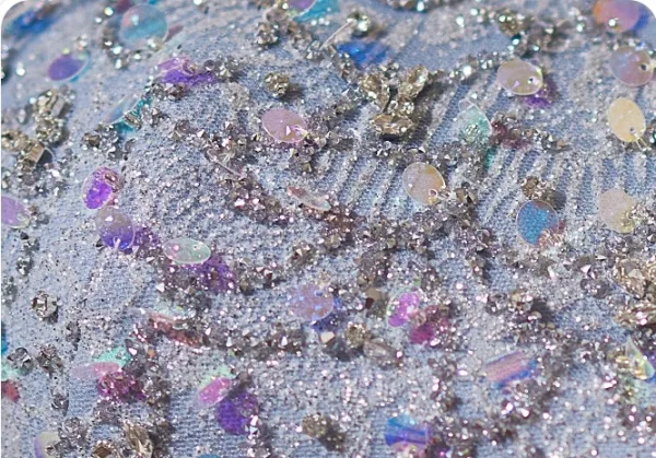 Haut de Gamme Bleu Ciel Perlage Paillettes Volants en Cascade Robe De Soirée 2024 Trompette / Sirène Bustier Sans Manches Dos Nu Longue Soirée Robe De Ceremonie