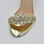 Charmant Glitzernden Gold Strass Pailletten Brautschuhe 2022 Knöchelriemen 10 cm Thick Heels Peeptoes Hochzeit Sandaletten Hochhackige