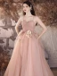 Simple Rougissant Rose Appliques Robe De Bal 2024 Princesse Bretelles Spaghetti Sans Manches Dos Nu Longue Robe De Ceremonie