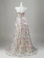 Flower Fairy Blushing Pink Beading Sequins Appliques Embroidered Prom Dresses 2026 A-Line / Princess Scoop Neck Sleeveless Backless Floor-Length / Long Prom Formal Dresses