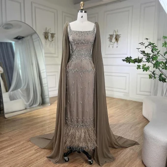 Elegant High End Coffee Beading Rhinestone Prom Dresses 2024 Empire Square Neckline Sleeveless Backless Tassel Floor Length Long Prom Formal Dresses