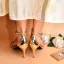 Sexy Gold Rhinestone Evening Party Womens Sandals 2022 Leather Ankle Strap 8 cm Stiletto Heels Open / Peep Toe Sandals High Heels