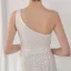 Sparkly Beige Sequins Evening Dresses 2022 A-Line / Princess One-Shoulder Sleeveless Backless Floor-Length / Long Evening Party Formal Dresses