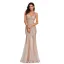 Bling Bling Bleu Marine Paillettes Robe De Soirée 2023 Trompette / Sirène V-Cou Sans Manches Dos Nu Longue Soirée Robe De Ceremonie