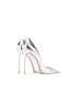 Sexig Silver Afton Rhinestone Rosett Pumps 2024 Läder 10 cm Stilettklackar Spetsiga Pumps Högklackade