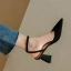 Chic / Beautiful Black Street Wear Womens Sandals 2023 Ankle Strap 7 cm Thick Heels Pointed Toe Sandals High Heels